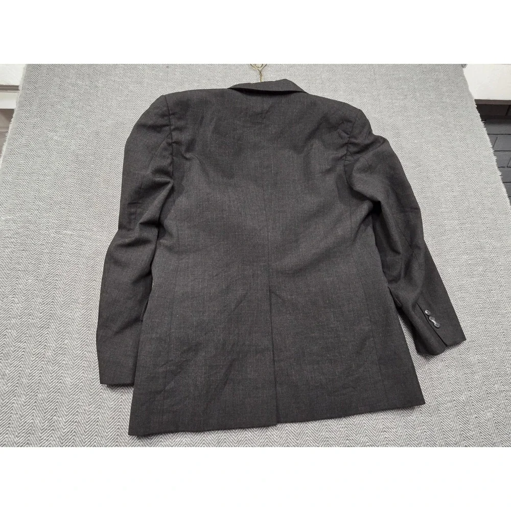 Angelica Career Fashions Mens 42 Short Blazer Charcoal Gray‎ 2-Button Sport Coat